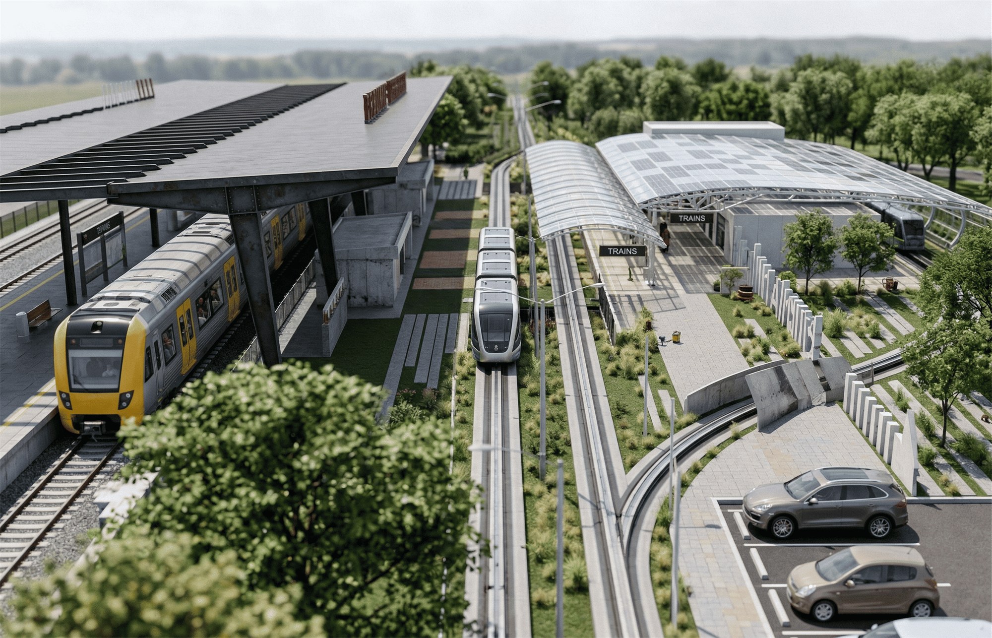 Fast connections to heavy train lines
