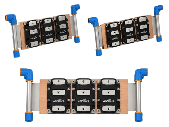 Cold-plate cooled power switches, configuration one